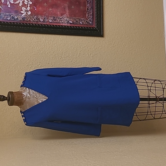 NWT WOMENS BLUE ZARA MINI DRESS WITH SILVER SHOULDER BUTTONS SIZS XS..RUNS BIG - Picture 9 of 10